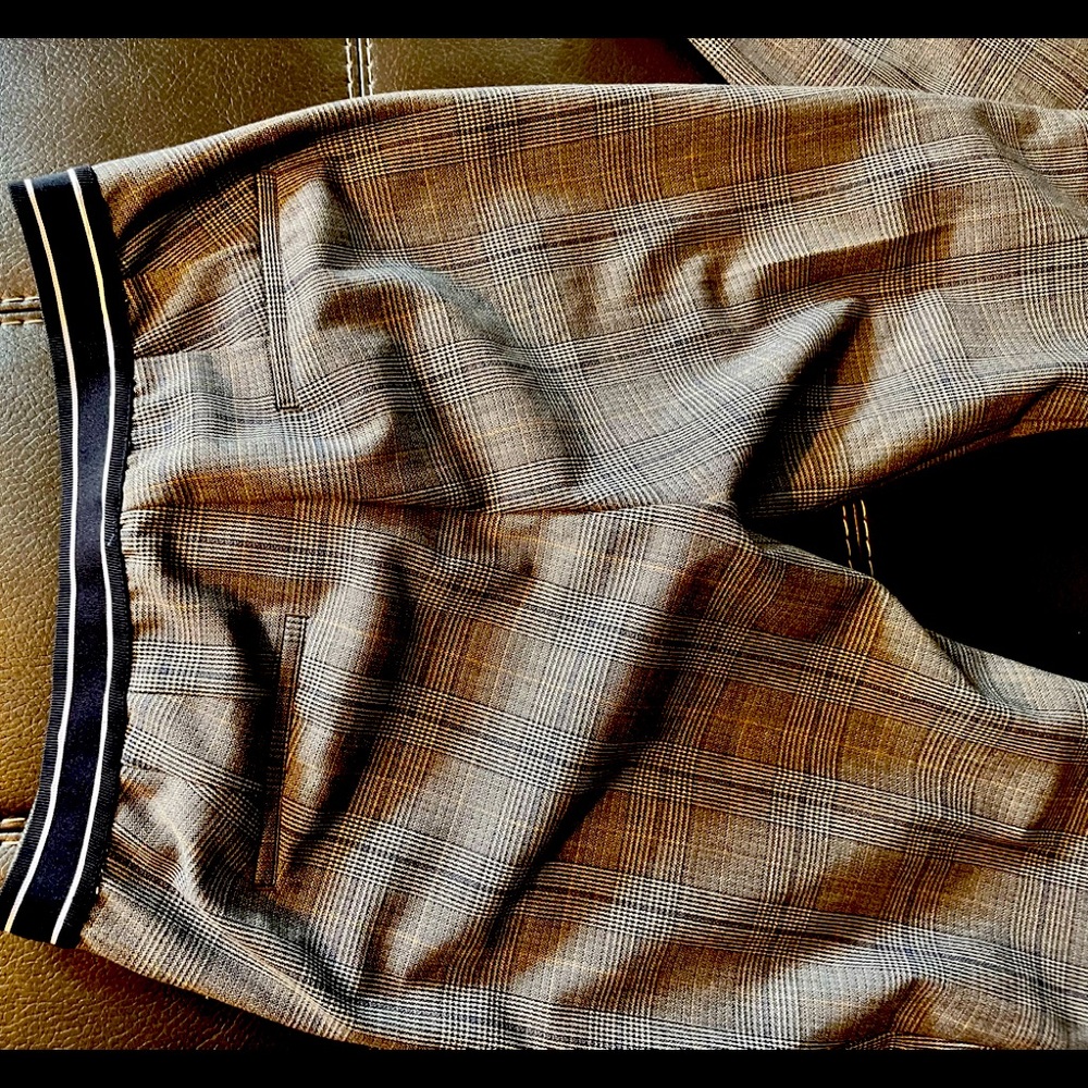 Plaid Basic Fitted Pants - image 1